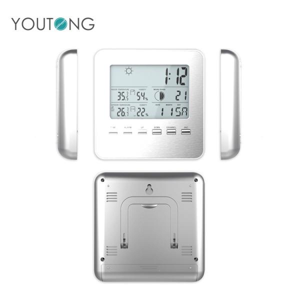 Indoor Outdoor Humidity Weather Temperature Gauge Remote Weather Monitoring Station For Home