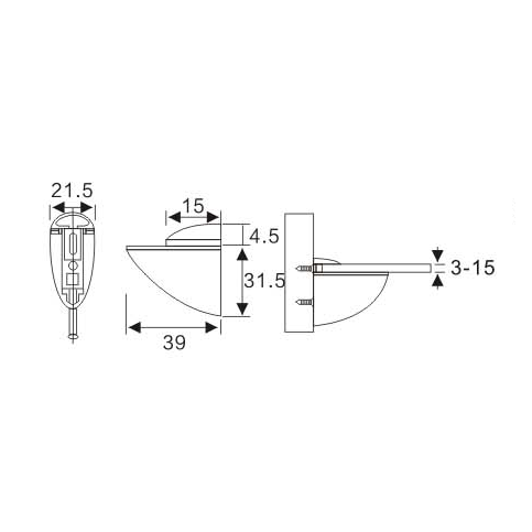 Adjustable Glass Holder YS-018S, Zinc Alloy,  for glass 5-10mm