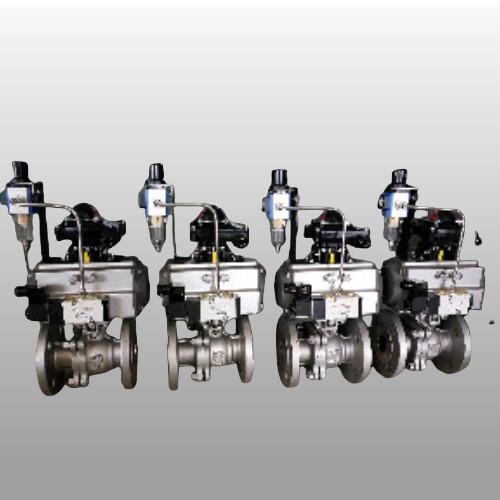 Steel Pneumatic Operated Ball Valve With 90 Degree Actuator Double Action Spring Return