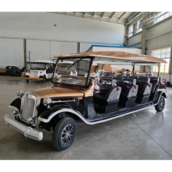best Black Electric Classic Car 14 Seats Vintage Cart Sightseeing Seats 4kw 72v