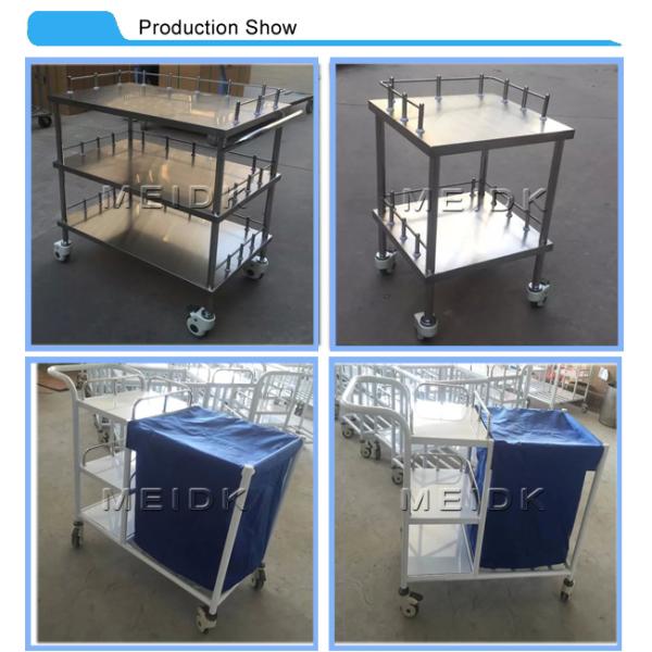 Вагонетки прачечного клинические для собирать пакостную одежду с одним зеленым мешком