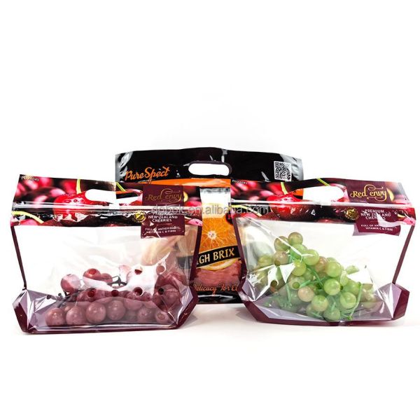 Custom Ventilated Produce Handheld Bags Food-Grade Material Ideal for Commercial Fresh Vegetable & Fruit Packaging & Storage