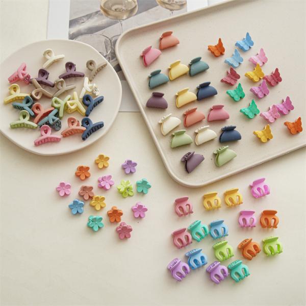 Resin Summer baby girls flower Morandi girls hair square shark clip accessories Ins back head clip fascinator