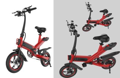 Intelligent Mini Aluminum Folding Electric Bike 36V 10AH For Men And Women