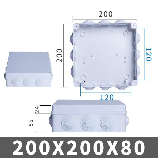 200x200x80mm распределительная коробка 12 Abs отверстий IP65 входа водоустойчивая с затворами PVC