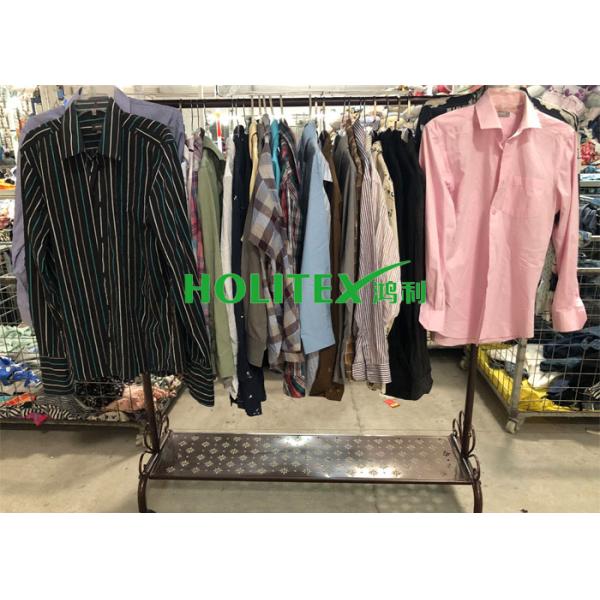 Mixed Color Mens Used Clothing Cotton Material Used Mens Shirts Long Sleeves
