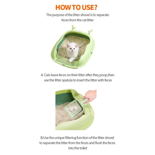 Pet Cleaning Supplies Waste Poop Scooper Cat Litter Scoop Individual weight 22g Convenient and Long-lasting
