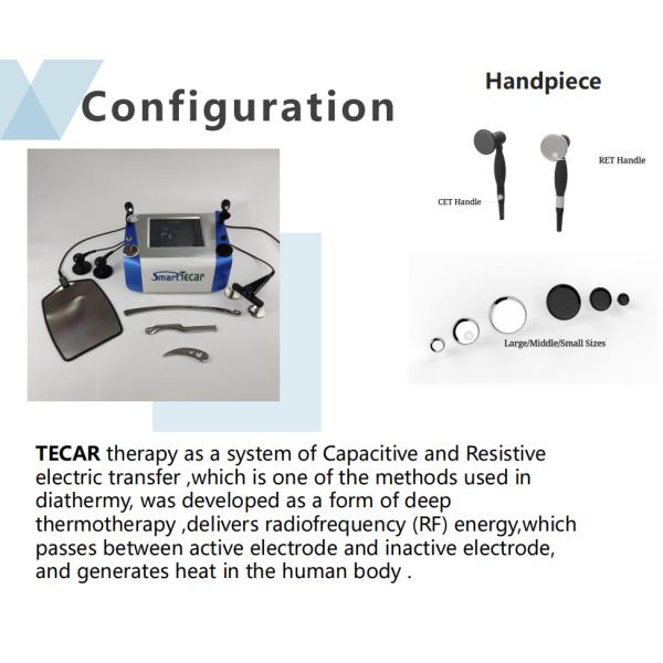 CET RET Tecar Therapy Machine 448khz 300W For Pain Relief