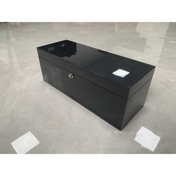 Customizable Black Wooden Wine Gift Box With Glossy Lacquer Finish