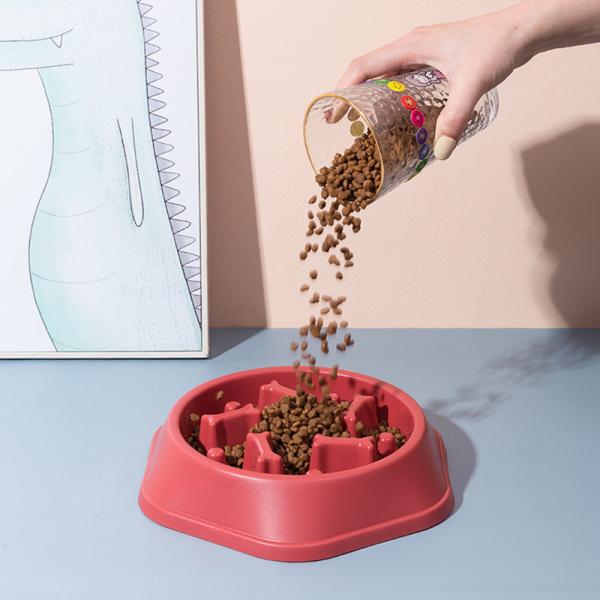 Pet Dog Bowl Plastic Anti Choking Slow Feeding LCD Display  Alimentador De Mascota
