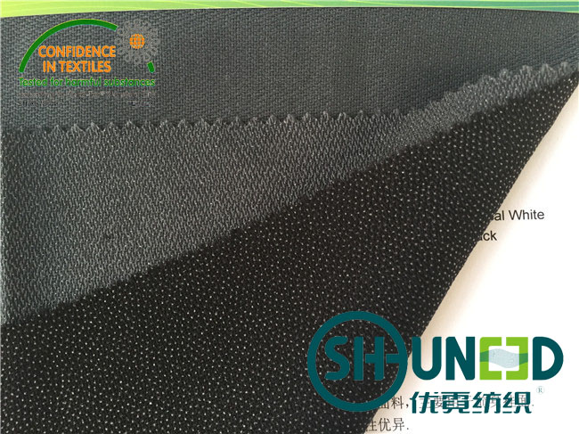 PA 75 D * 100 D Broken Twill Weave Woven Interlining , Double Dot heavy weight interfacing