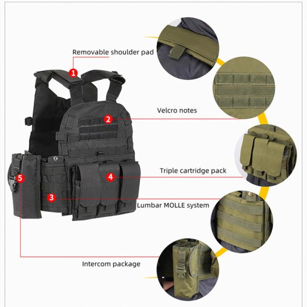 600D MOLLE Tactical Vest Camouflage Nylon Multi Functional 1.1kg