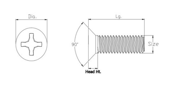 6mm-40mm Nylon Flat Head Screws