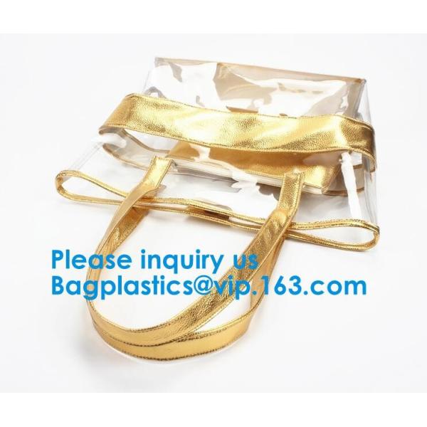 Tote Bag/Shoulder Bag/Shopping Bag/Handle Bag/Beach Bag/Waterproof Bag,Lady Handbag Set Transparent Beach Tote Bag With