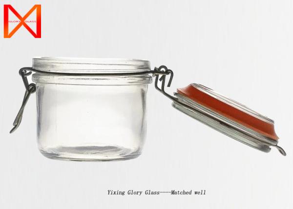 Clip Top Glass Storage Jars Eco Friendly Transparent Color With OEM ODM Service
