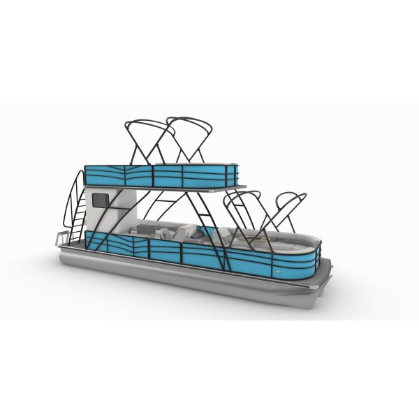9.2m Double Decker Pontoon Boat with 1290 KGS Weight and Plush High-back Captain's Chairs