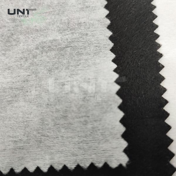 Polyester / Viscose Non-woven Double Side Fusible Interlining Fabric White Embroidery 45gsm Technics Item Facial