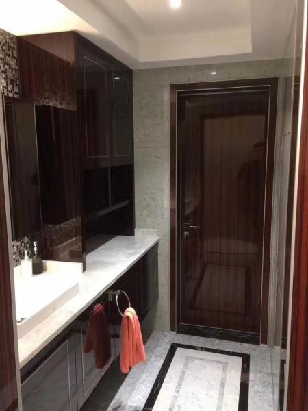 Aluminum Frame glossy black front door,black lacquer door for bedroom