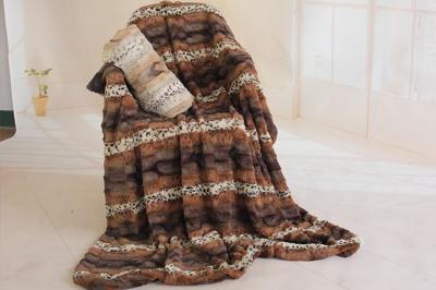 Double Layer Faux Fur Bed Blanket Enviroment Friendly For Gifts / Home Anti - Pilling