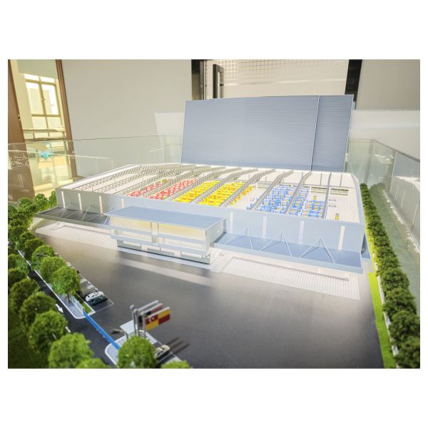 Intelligent Logistics Center Scale Architectural Model AI Powered Automated Storage & Sorting System Showcase