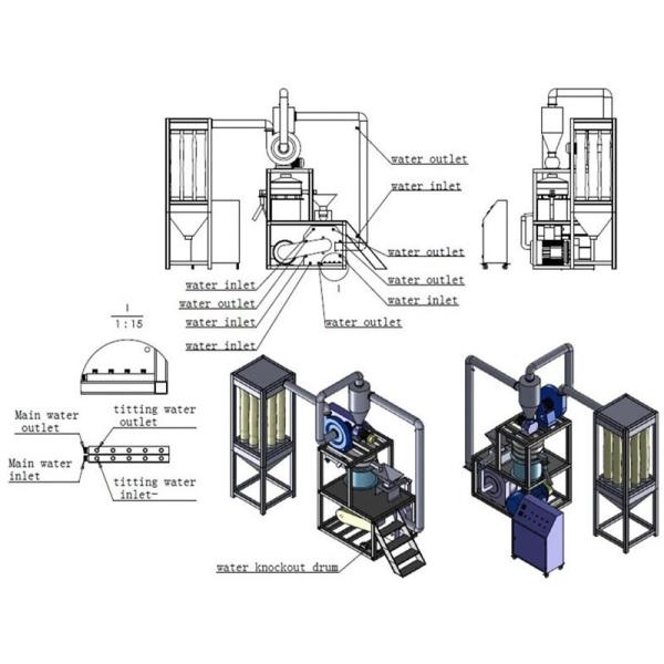 SUS304 шлифовальный станок пластиковой мельницы Pulverizer машины PE PVC PP вспомогательной пластиковый
