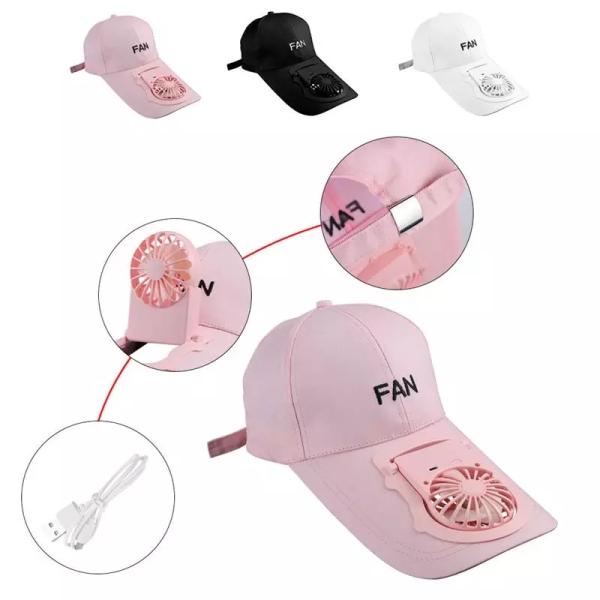 Wholesale Price Portable USB Charging Fan Hat Unisex Adjustable Summer Sports Baseball Hats UV Protect Visors Mini Cooler Fan