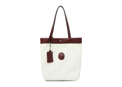 Sac écologique de carte de Tote Bag White Recyclable With de toile de poignée en cuir