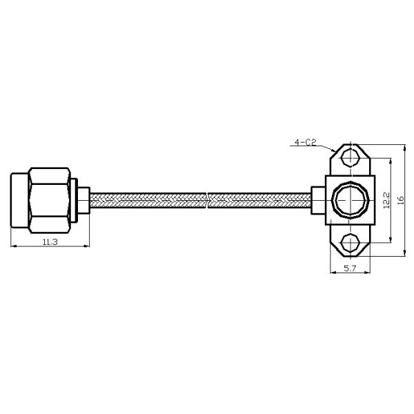 el varón RF de 50ohm SMA telegrafía a las asambleas que el Au plateó la asamblea de cable de encargo del RF