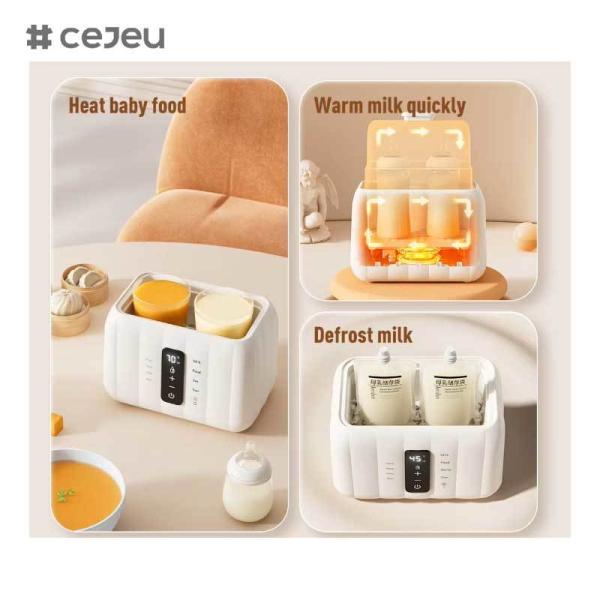 CJ-HJ-B03 Digital Display Milk Warmer OEM ODM Automatic Baby Milk Bottle Sterilizer Warmer Food Heater with Night Light