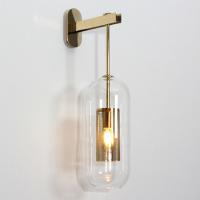 Abat-jour en verre clair de lumière moderne d'or en bronze de mur d'antiquité de cru de grenier