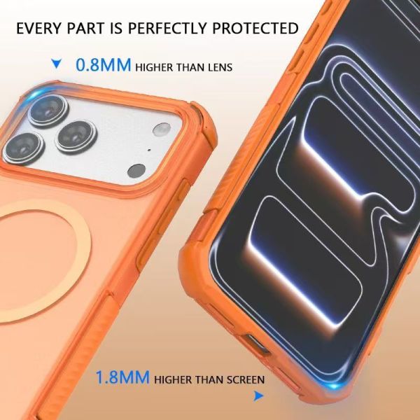 Skin-feel semi-transparent magsafe phone case