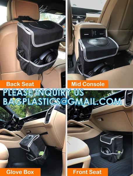 Car Trash Bags, Garbage Bag Hanging Detachable Bag for Car Trash Bag Hanging Back Seat Car Bag for Outdoor