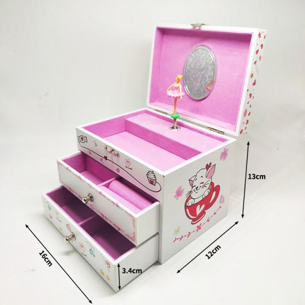 PMS Printing Jewelry Gift Music Box Children Princess Ballerina Dancing Drawer Box