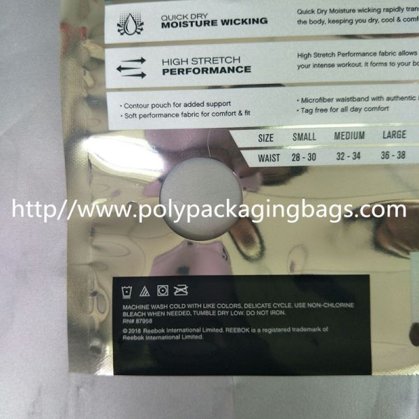 Color Clothing Foil Ziplock Bags Cartilage Seal Plastic Underwear Packaging Bag