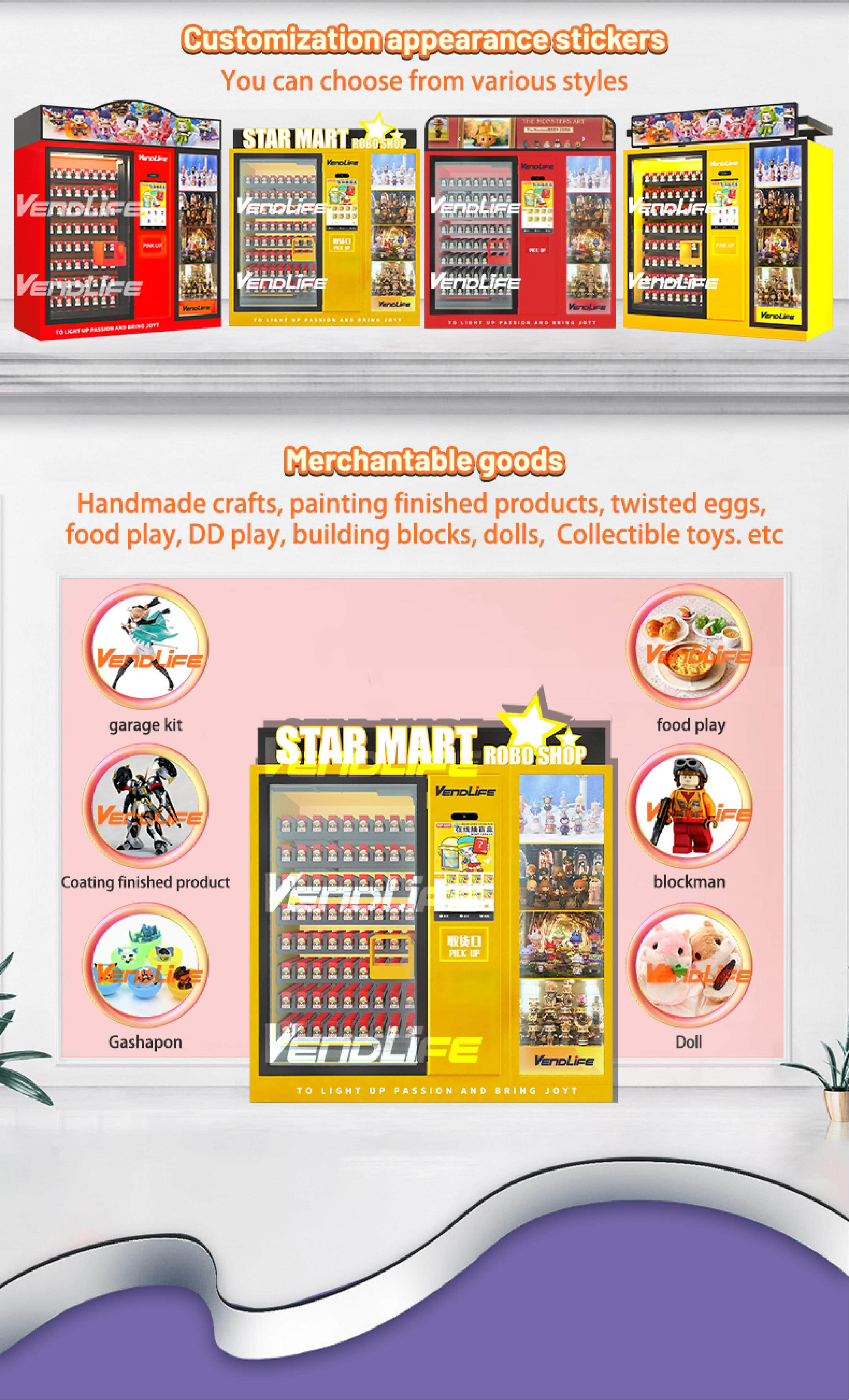 Interactive Mystery Box Vending Machine with Touch Screen, Remote Management and Customizable Display Cabinet for Retail Operators