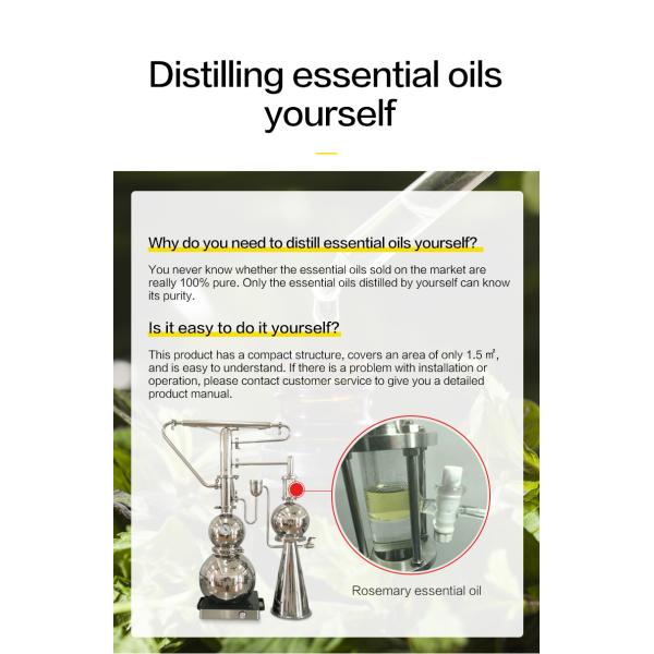 Easy to Lavender Oil Distiller Steam 10l/lemon Glass Essential Oil Distillation Extractor/machine Essential Oil 27.1 KG