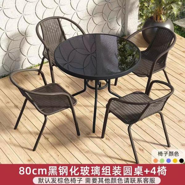 Outdoor Armchair Plastic Material Rattan Armchair Garden Patio Chair Set for Outdoor