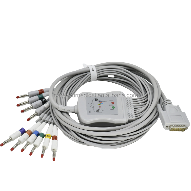 Integrated ECG Lead Wire Compatible with EKG Machine Medical Consumables