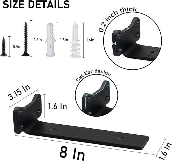 6 polegadas Heavy Duty Steel Prateleira Brackets em forma de L parede Prateleira Brackets espessura 0,1-5mm