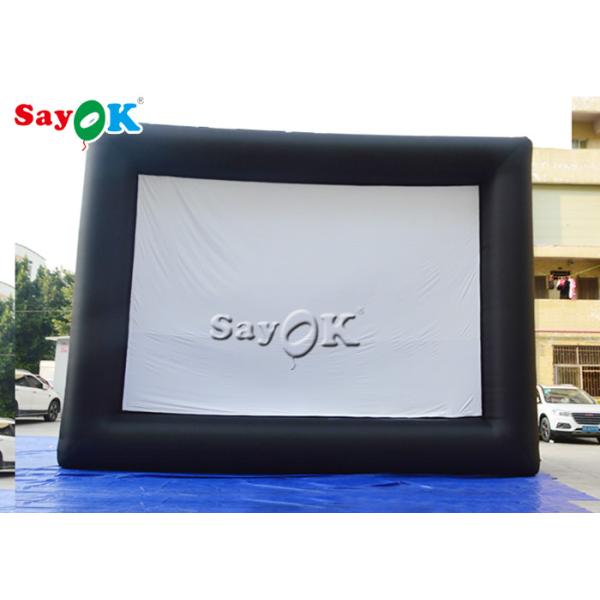 Airblown Inflatable Outdoor Movie Screen Advertising Black Oxford Inflatable Projector Movie Screen