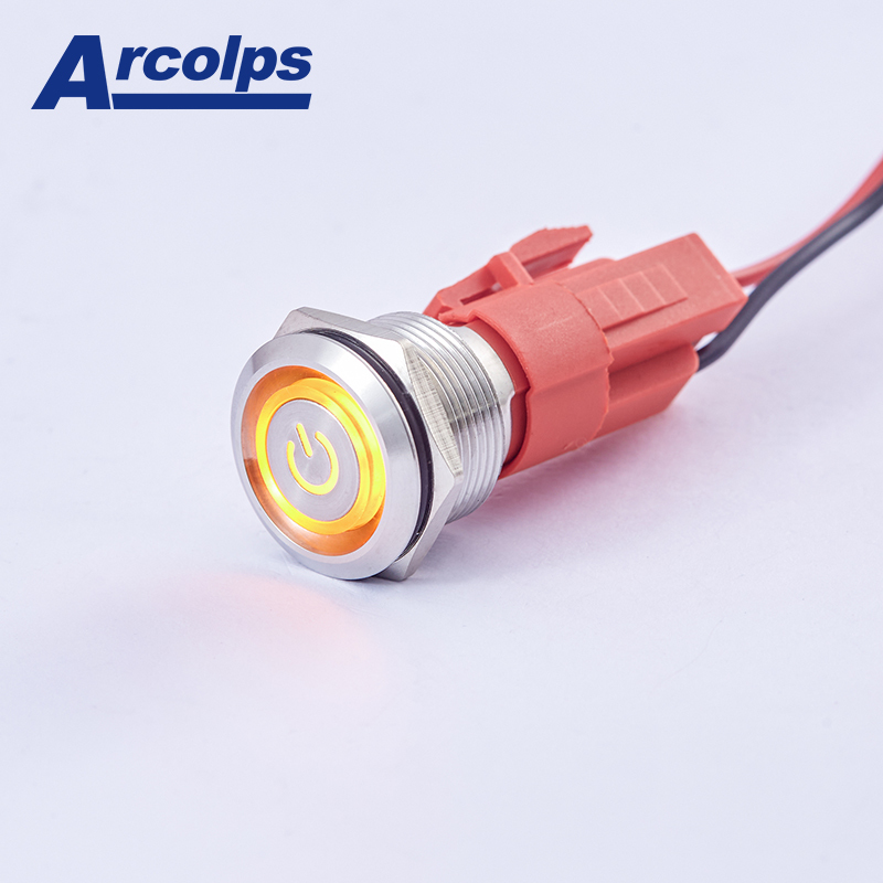 IP66 Waterproof 10A Current Rating Ring Illuminated LED Metal Push Button Switch 8300 Series