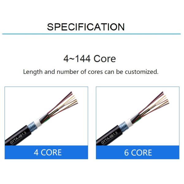 KEXINT FTTH GYTA Armored Stranded Optical Fiber Cable 4-96 SM Fibers Multitube Outdoor