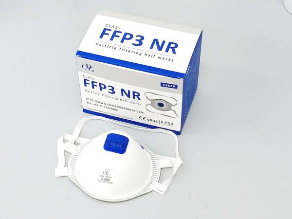 95% Filtration Cup Shaped 4 Ply EN149 FFP3 Face Mask With Valve