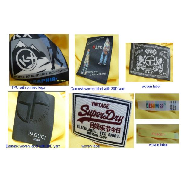 Вышитые чернотой значки кожаной куртки ярлыка задней шеи основные для одежды