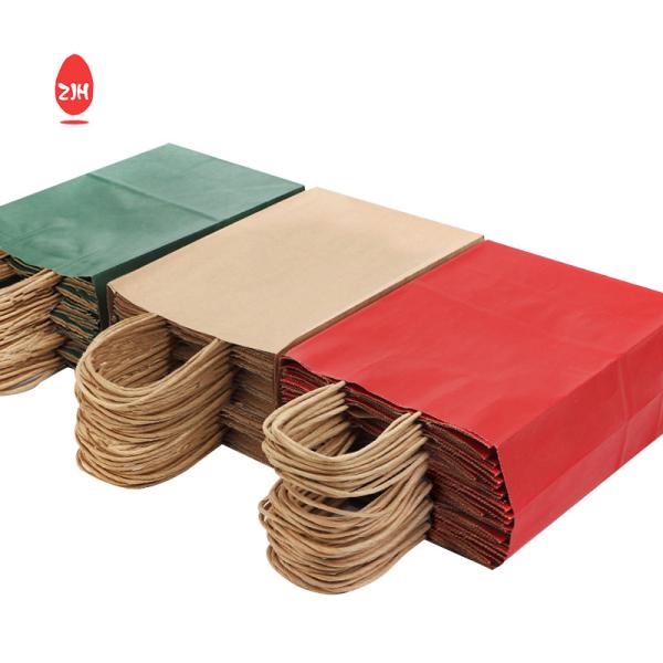 3x8.5 Inches Gift Packing Bags SGS  Clothing Packing Kraft  Paper Bag With Handle