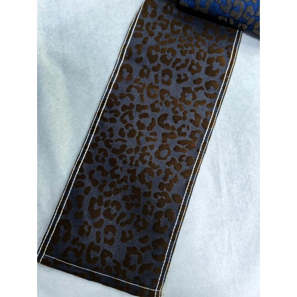 Brown Leopard Print Twill Style Denim Fabric For Jacket Or Coat  10.5oz 70%Cotton