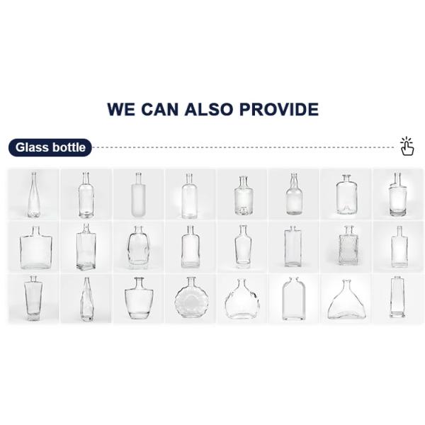 Engraving Surface Handling Glass Liquor Bottle 750ml 500ml for Whiskey Gin Vodka