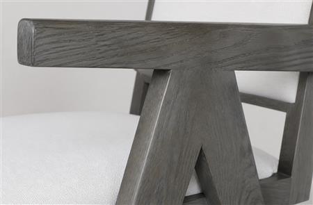 Geometric Solid Wood Upholstered Armchair CYC-019