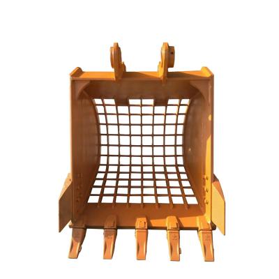 Q355B Esqueleto de escavadeira balde amarelo preto peneira de escavadeira triturador de balde