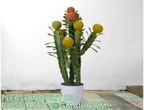 Artificial Succulent Plants - Realistic Artificial Flowering Cactus, Fake Succulent Plant Decor for Home Office